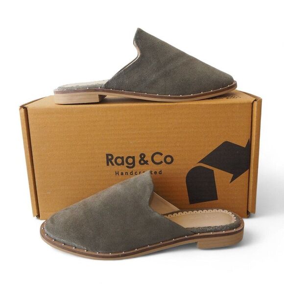 Rag & Co. The Lia Slip-on Mules Khaki Olive Green RCSH1872 Women's 5 - Picture 1 of 12